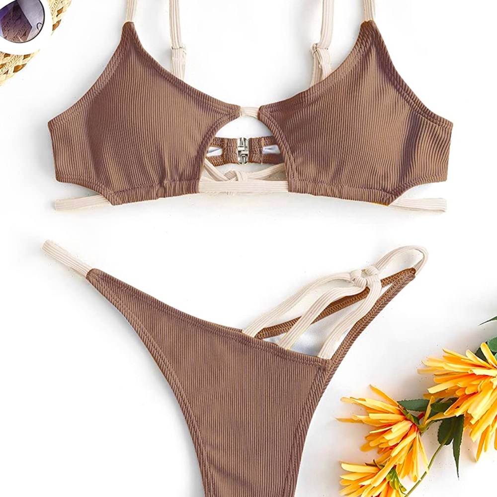 Sexy tan and ivory bikini size xs/s